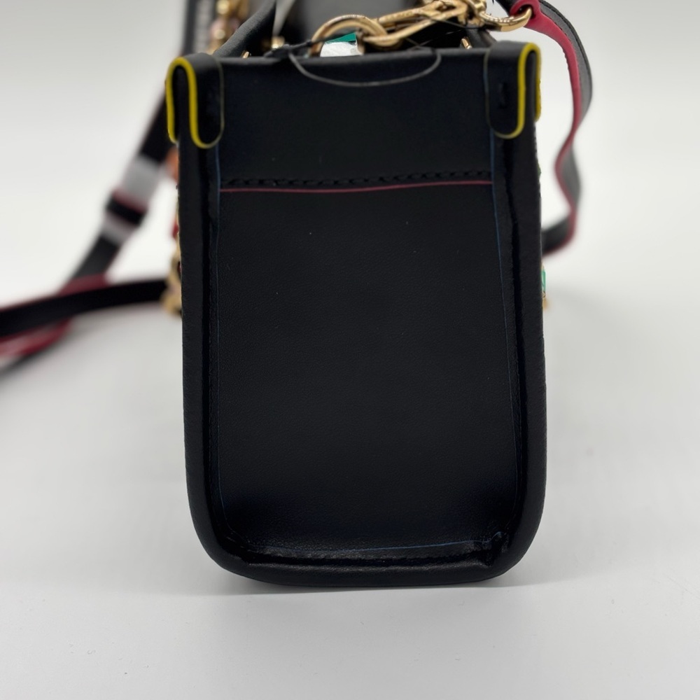 Karl Lagerfeld Black and Pink Leather Crossbody Bag with Multicolor Chain - Picture 3 of 13